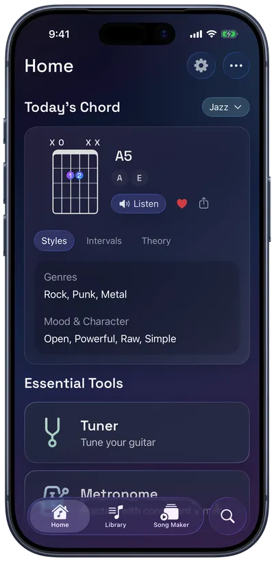 The Go-To App for Guitarists App Interface