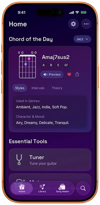 The Go-To App for Guitarists App Interface