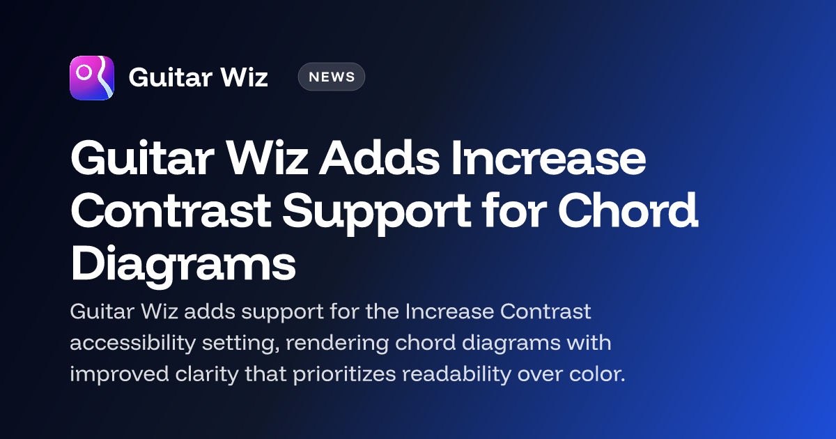 Guitar Wiz Adds Increase Contrast Support for Chord Diagrams